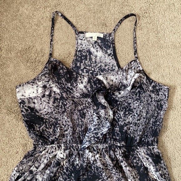 Lush black & grey spotted like patterned, spaghetti strap vacation dress, Large - Picture 4 of 13